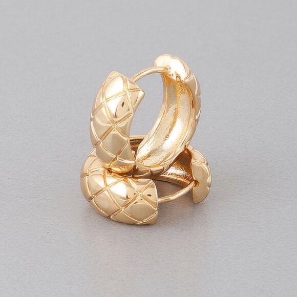 Quilted Hoop Earrings - Picture 3 of 3